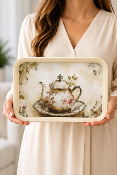 Zucci Home English Tea 20X30 cm Decorative Serving Tray – Vintage Presentatio...