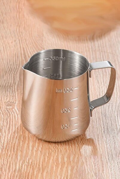 YDGR 350 ml Paslanmaz Çelik Süt Köpürtme Potu – Barista Kahve Sütlüğü ve Latte Art Pitcher