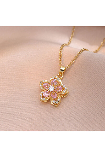 choice2 RINHOO FRIENDSHIP NC24Y0051 Shiny Zircon Romantic Flower Pendant Neck...