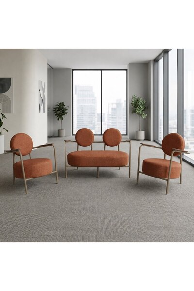 Azra Mobilya Venüs 2+1+1 Soft Kumaş Ofis & Büro İş Yeri Bekleme Koltuğu Takım...