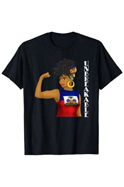 NOURAM UNBREAKABLE Haitian Pride Women's T Shirt Black Short Sleeve Crewneck ...