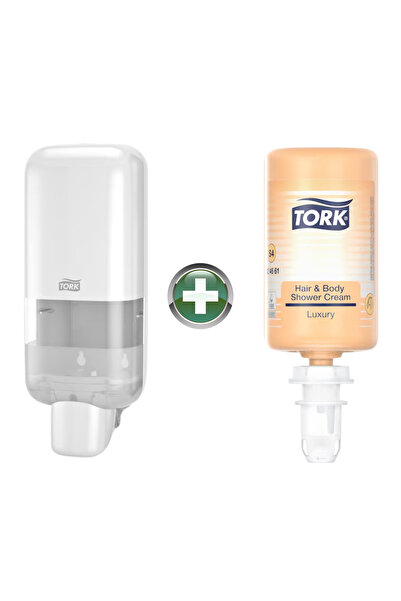 TORK S4 White Soap and Disinfectant Dispenser 564500 + 1 L Luxury Soap 424661...
