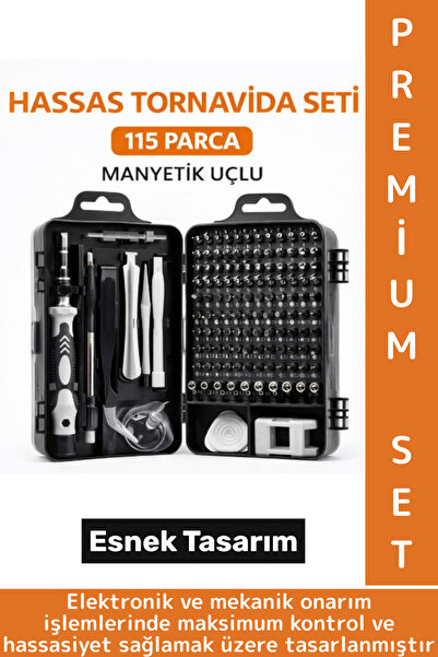 BTL OTOMOTİV Tamirat Onarım Manyetik Uçlu Esnek Hassas Tornavida Seti 115 Parça