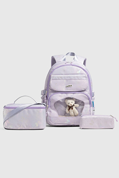 VEIBAG Celorina Girls' 3-Piece School Bag Set Lilac - Orthopedic, Thermal Ins...