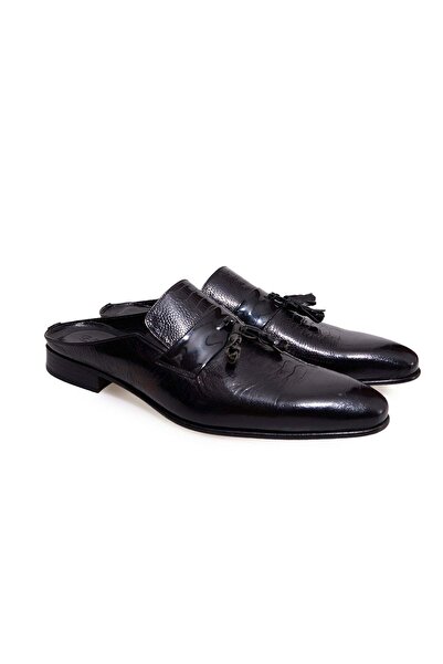 FRANCO CALVANI Black Color Laceless Genuine Leather Men's Half Shoes