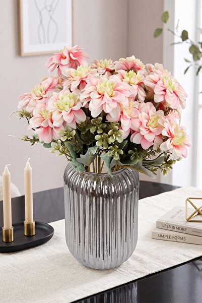 Yapay Çiçek Deposu Artificial Flower 7-Piece Bliss Dahlia Bunch 36 cm Ebruli
