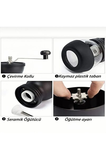 Hellomani Coffee Grinder Mill Set & Spice Grinder / Filter Coffee & Turkish Coffee & Espresso