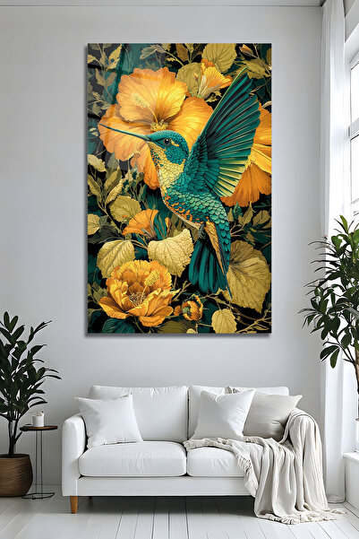 Parıltı Yayınları Pictură decorativă modernă de lux cu motiv de pasăre colora...