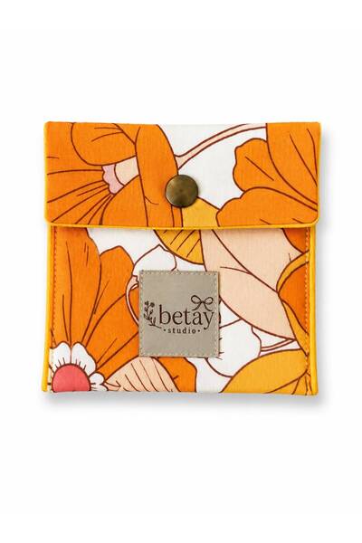 Betay Studio Ped Çantası - Çıtçıtlı Kumaş Hijyenik Ped Organizeri