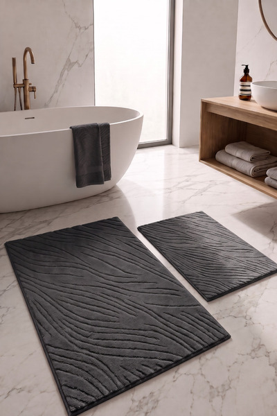 neşe home collection Bathroom Mat Set of 2 |   Machine Washable |   Stain-Res...