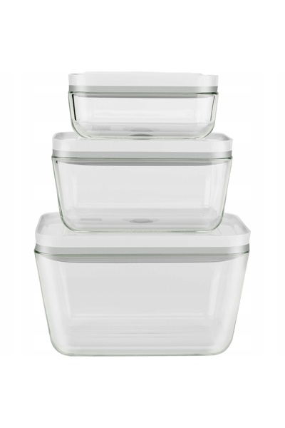ZWILLING Set Fresh & Save de 3 recipiente dreptunghiulare din sticlă