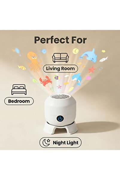 Generic 1PCS White 360 Rotating LED Starry Ocean Night Light Projector