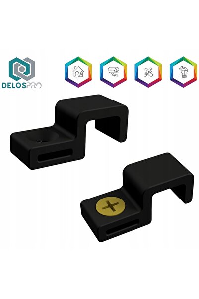 NO BRAND DELOSPRO 50x SUPORT CABLU 10MM NEGRU PLAT REZISTENT LA MONTARE CU ȘURUB