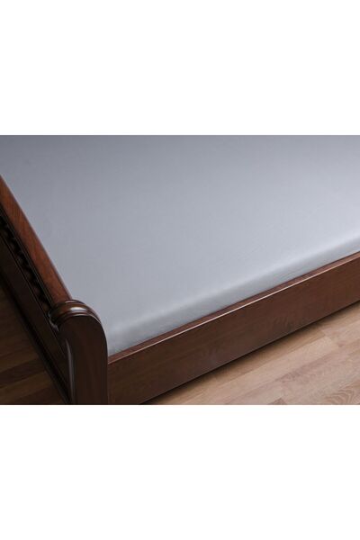 NO BRAND Cearșaf din bumbac jersey cu elastic, 180 x 200 cm, gri