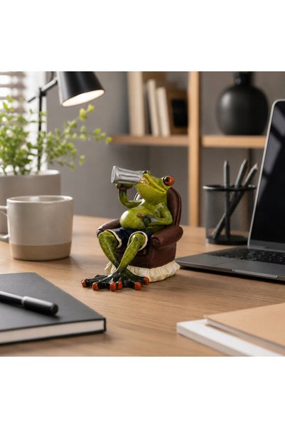 NO BRAND Figurină broască, decorațiune cameră, cadou, sculptură, verde, amuzant