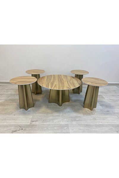 GLAMOURE HOME 5-Piece Modern Dining and Coffee Table Set (1+4),