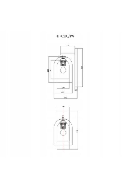 NO BRAND Aplică de perete Light Prestige ELARIS negru/transparent 1xE27 IP20