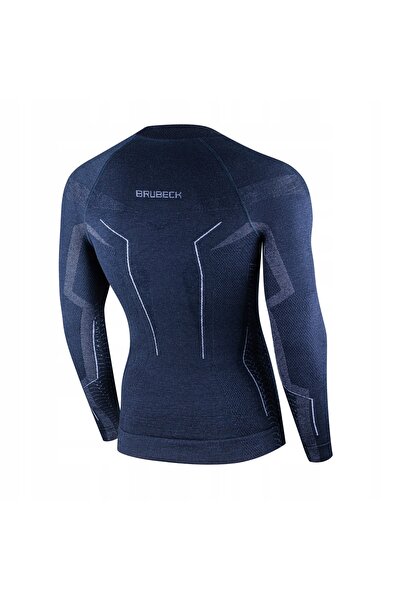 Brubeck Bluză termică Extreme Merino - albastru marin/albastru S