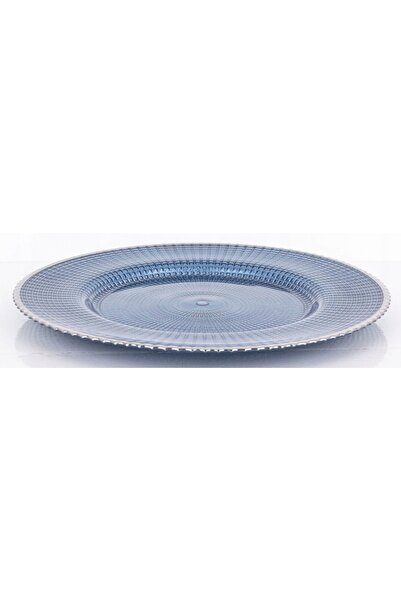 NO BRAND Bază din sticlă plată, Bază tip farfurie 33CM, Albastru marin