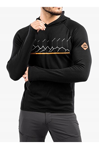 NO BRAND Bluză cu glugă Sensor Merino UP Fleece - negru M