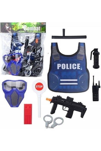 BIGTOYS SET POLIȚIE PISTOL VESTĂ POLIȚIE BATONĂ CĂȚĂRĂNII