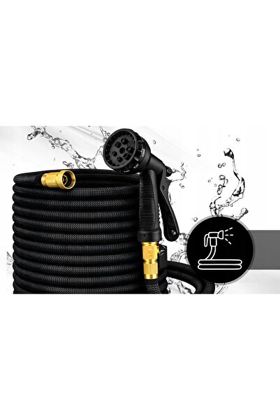 NO BRAND Furtun de grădină extensibil flexibil, conector pistol, mâner rezist...