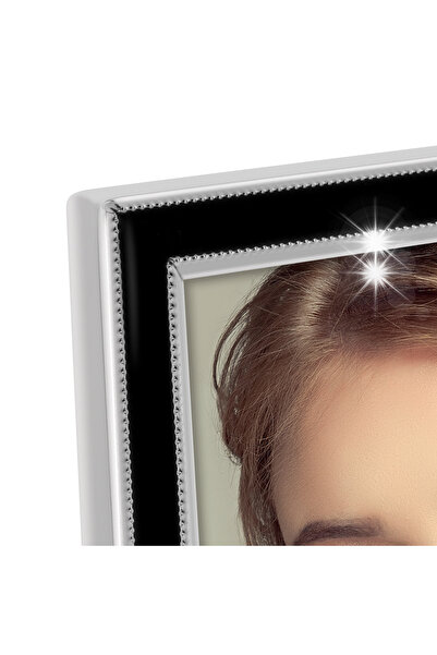 NO BRAND Ramă foto metalică 15x20 negru/argintiu elegantă