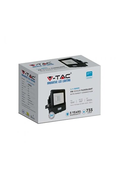 NO BRAND V-TAC Proiector LED 10W cu Senzor de Mișcare Cip Samsung 3000K IP65