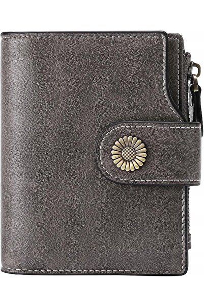 GOG Portofel de damă din piele, RFID, cu 16 buzunare, compact, închis