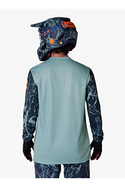 Fox Bluză ciclistă Ranger LS Jersey cu imprimeu - albastru arctic L