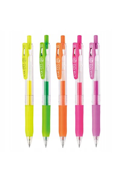 Zebra Pixuri colorate Sarasa Clip Neon, set de 5