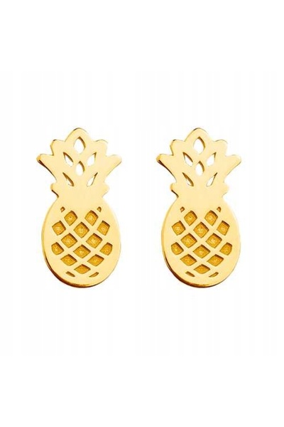 NO BRAND Cercei din aur, tip șurub, cu ananas, argint 925