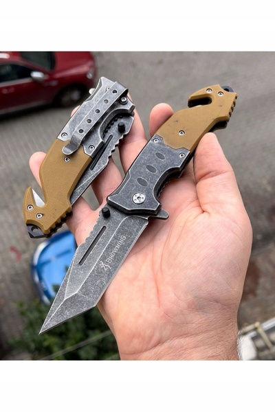 NO BRAND Cuțit pliabil TACTICAL BROWNING de supraviețuire și vânătoare TANTO BR3