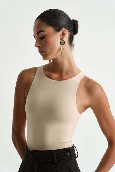 Açelya Okcu Premium Darcy Halter Yaka Bodysuit