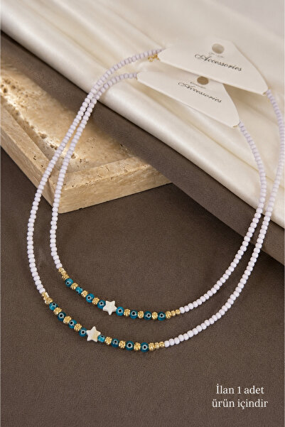 Dore Collection مجموعة الصيف: قلادة نسائية مصنوعة يدويًا بتصميم خاص مع خرز مل...