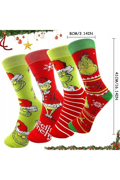 NO BRAND SET DE ȘOSEPE DE CRĂCIUN, 4 PERECHI, COLORATE, CADOU, ȘOSEPE DE CRĂCIUN