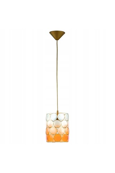 NO BRAND Lampă suspendată din alamă, decorativă, cu abajur alb-portocaliu, pe...