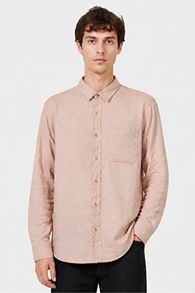 COLOR HUNT Men Slim Fit Solid Long Sleeve Casual Shirt, Old Rose