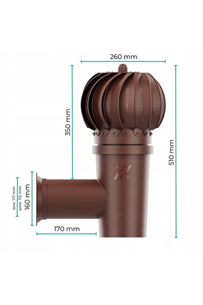 NO BRAND Grilă de ventilație laterală ROTARY fi110 BRONZE 8017