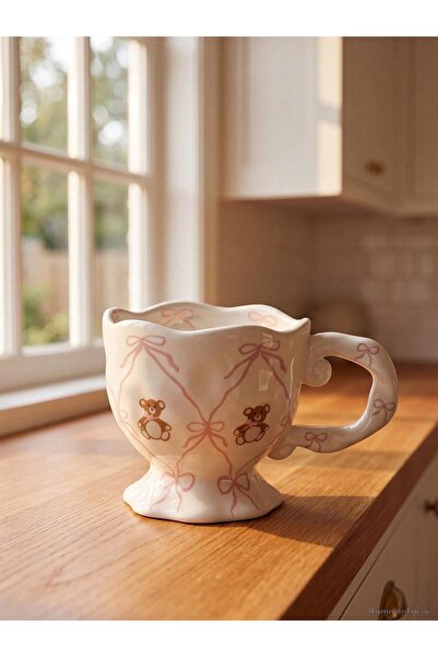 LC Waikiki Mixed Teddy Bear Patterned Ceramic Mug with Feet 360 ml (W6)