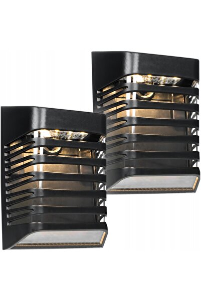 NO BRAND 2x Lămpi LED decorative negre, alimentate solar, pentru grădină, tip...