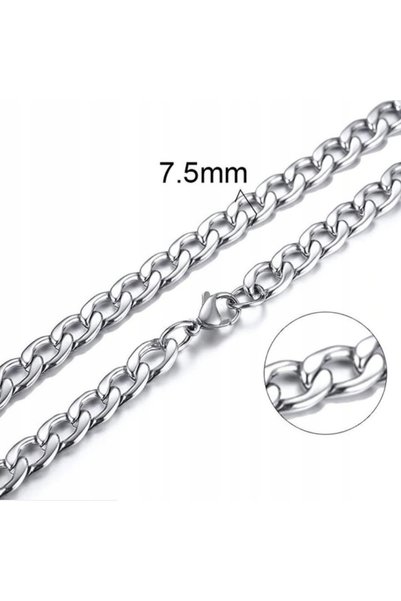 NO BRAND LANȚ DE COLIER PENTRU BĂRBAȚI, ÎMPLETITURĂ DE TIP „PANCERKA”, 7,5 mm...