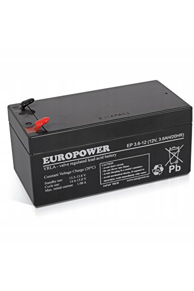 EuroPower Acumulator Baterie AGM VRLA EP 12V 3.6Ah pentru sistem de alarmă ce...
