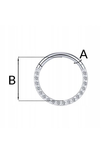 NO BRAND PIERCING Cercei Clicker RING cu zirconii SEPTUM Daith TITAN 1,2/6