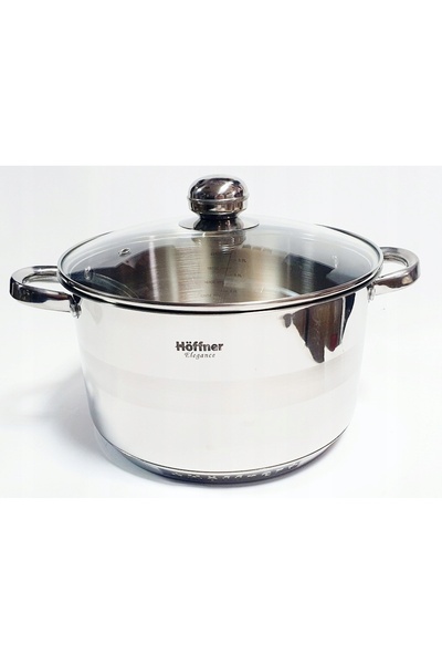 NO BRAND Oală de inducție din oțel inoxidabil cu capac de sticlă 20 CM. 3.4 L