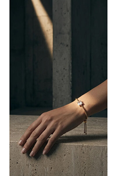 ZEY Steel Bracelet Gold Color Square Zircon Stone Elevator Chain Women's Brac...