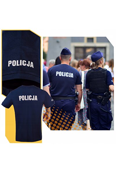 NO BRAND Tricou Poliție 100% Bumbac Bleumarin Reflectorizant