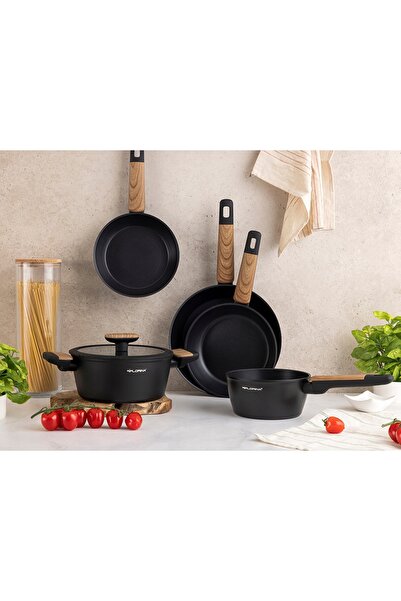 NO BRAND Florina Palato 24cm 4L Oală de aluminiu cu capac, pentru inducție și...