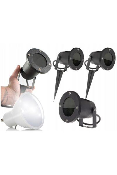 NO BRAND 3x Lămpi LED de grădină, proiectoare de sol exterioare, îngropate în...