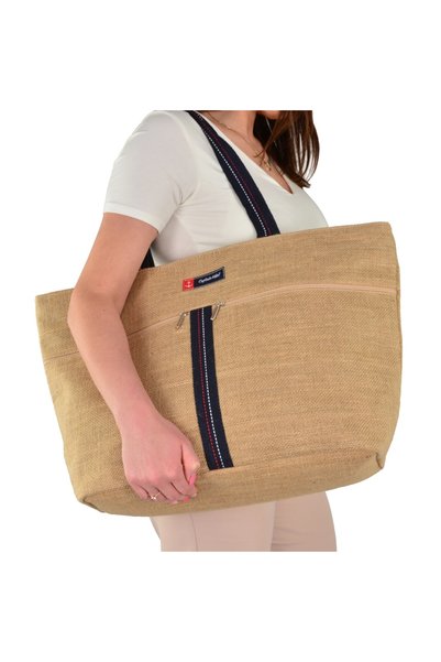 NO BRAND Geantă de plajă din bumbac 100%, mare, ușoară, ecologică, pentru vac...
